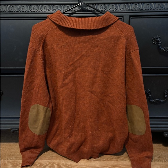Rust Orange Collared Sweater - Picture 2 of 3
